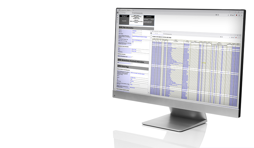 A computer monitor displaying a webpage that contains an HTML proof of a Form N-PX EDGAR submission